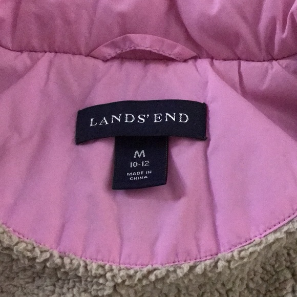 Girls Lands End Pink Puffer Vest - Picture 11 of 15